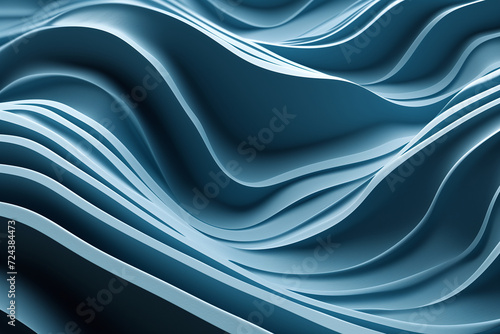 A 3d abstract background of blue waves.