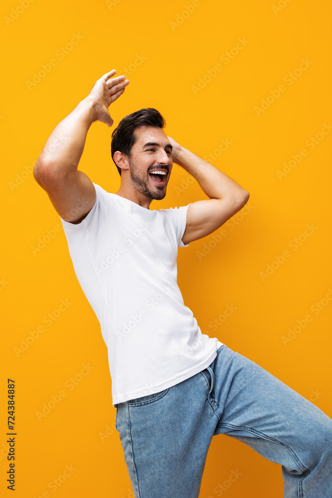 Man background studio clothes model portrait mockup white template t-shirt clothing copy casual space shirt lifestyle Man background studio clothes model portrait mockup white template t-shirt clothing copy casual space shirt lifestyle