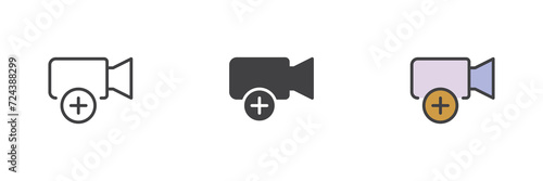 Add video different style icon set