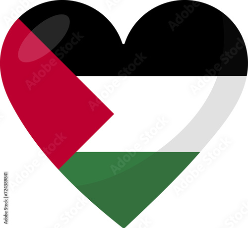 Free Download State of Palestine flag heart 3D style. - GFXLoad
