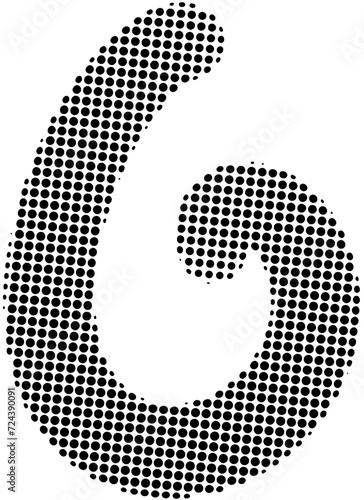 Halftone alphabet letter G