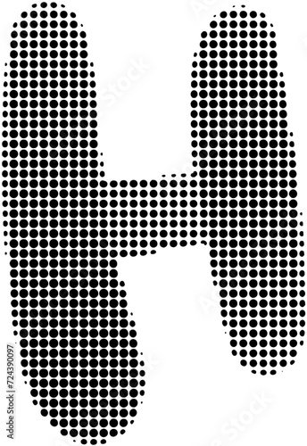 Halftone alphabet letter H