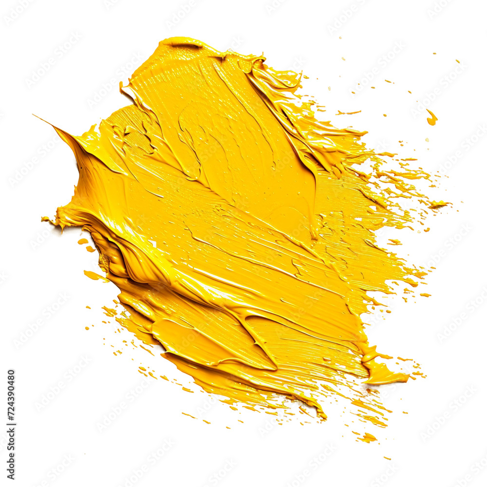 Yellow color Smudge, isolated PNG object