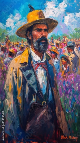 African American man in a field of flowers