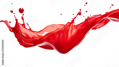 Tomato ketchup sauce splashes or red liquid tomato juice, vector realistic isolated 3d.. AI Generated photo