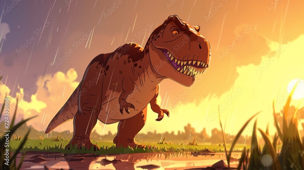 Shadow Rex A Tyrannosaurus Rex basking in the sun after a refreshing rain shower ...
