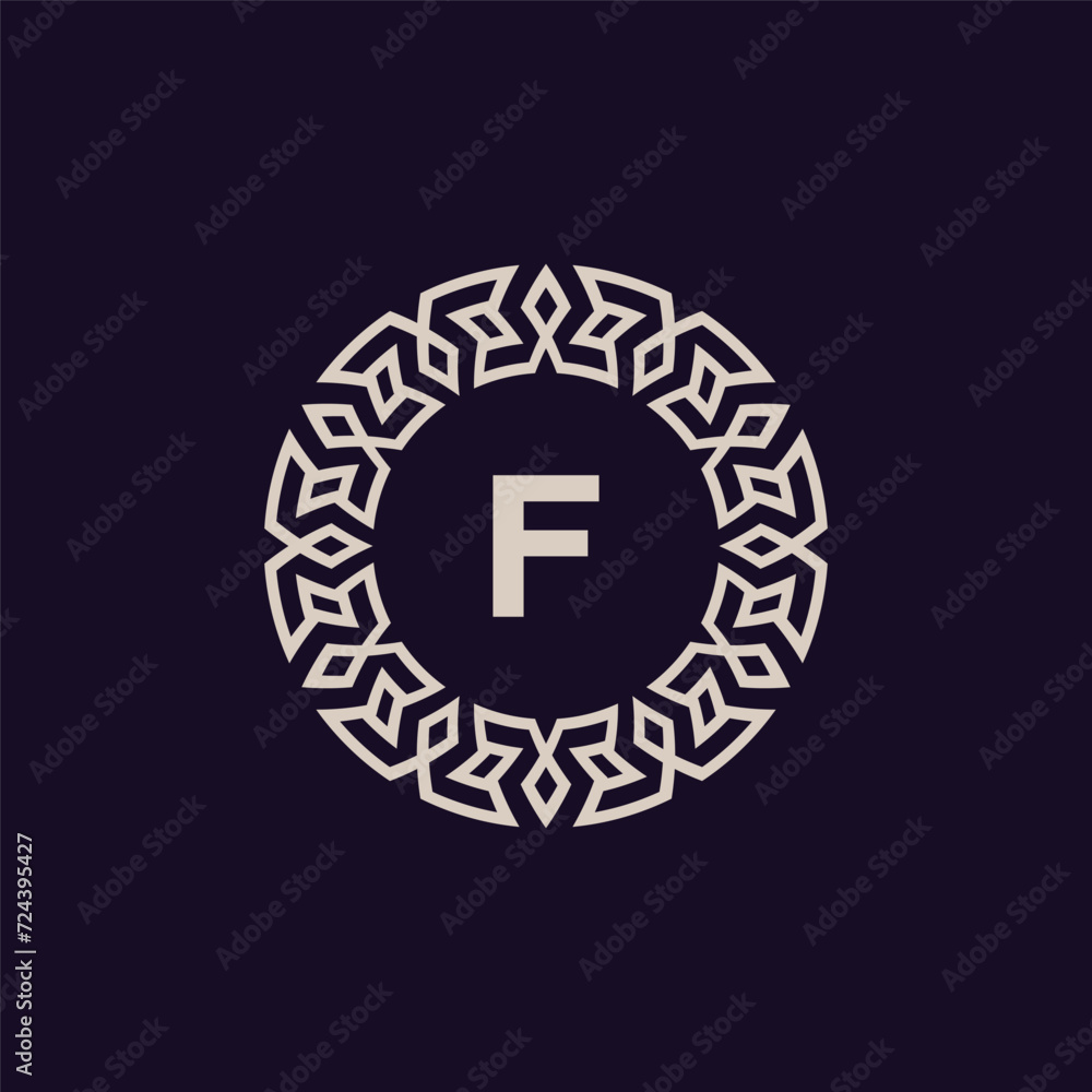 Fototapeta premium logo initials letter F. elegant and modern circle emblem.
