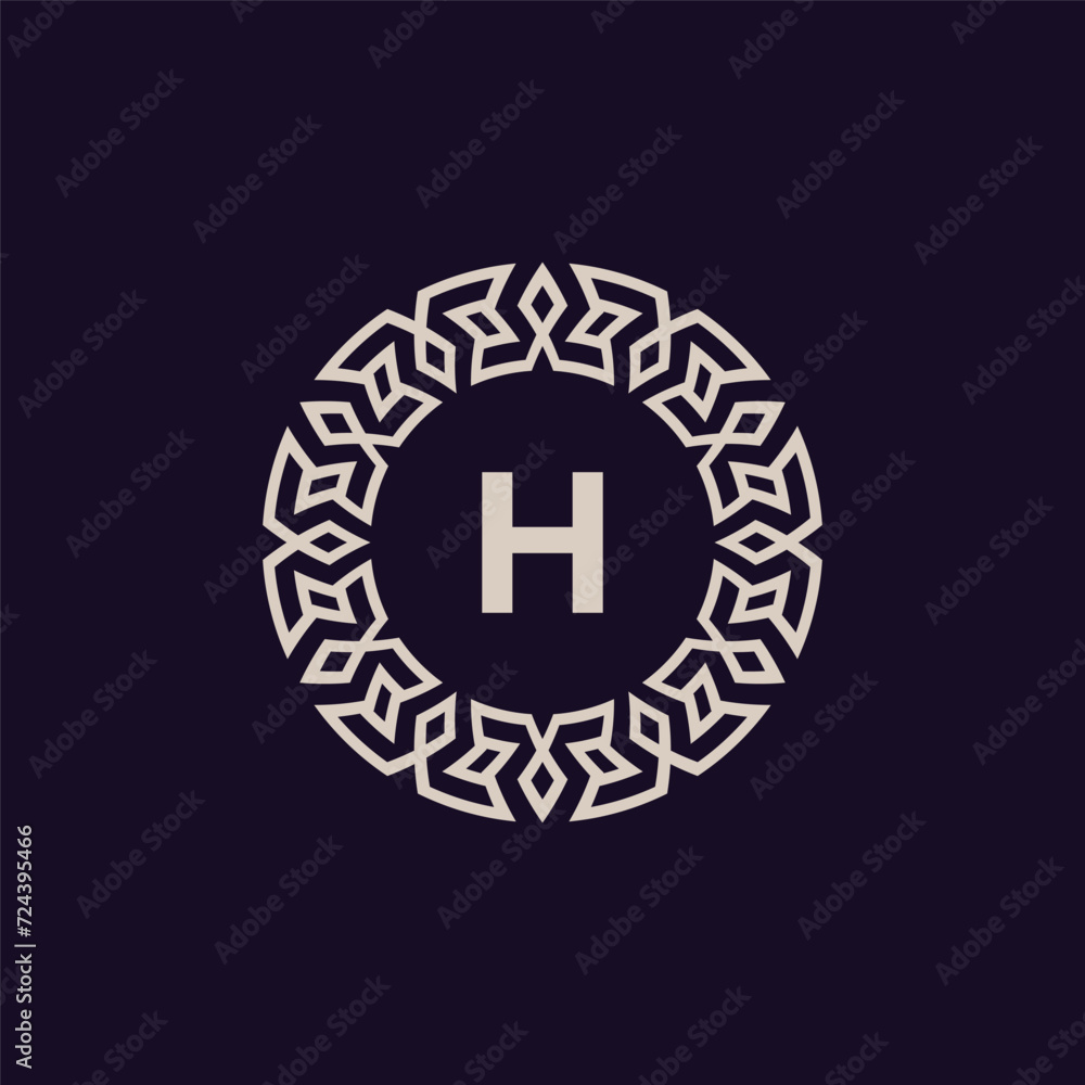 logo initials letter H. elegant and modern circle emblem. logo initials letter H. elegant and modern circle emblem.