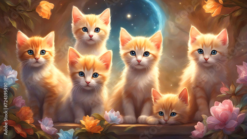 A bunch of cute, little kittens.