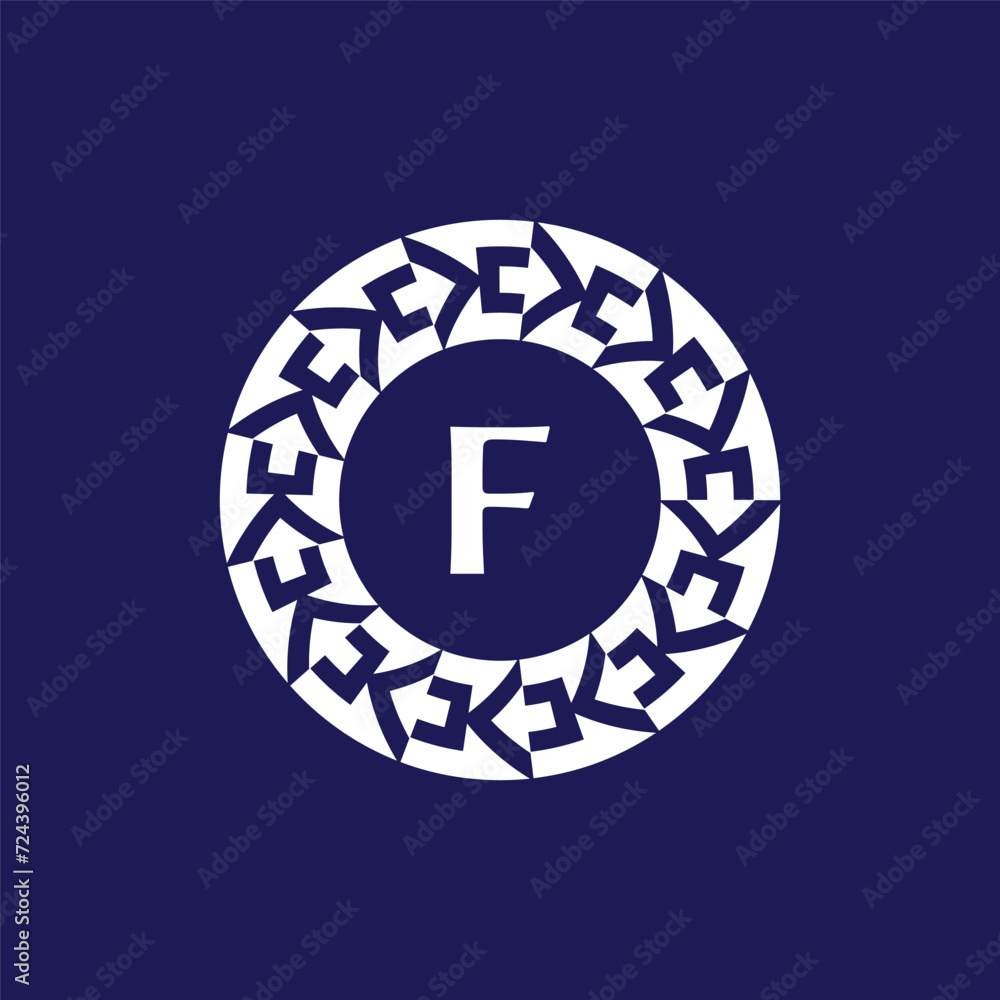 logo initials letter F. modern and elegant circle emblem. logo initials letter F. modern and elegant circle emblem.