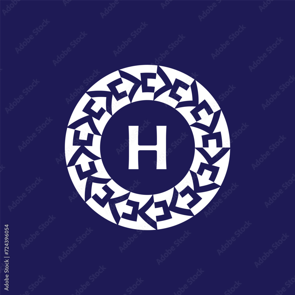 logo initials letter H. modern and elegant circle emblem. logo initials letter H. modern and elegant circle emblem.
