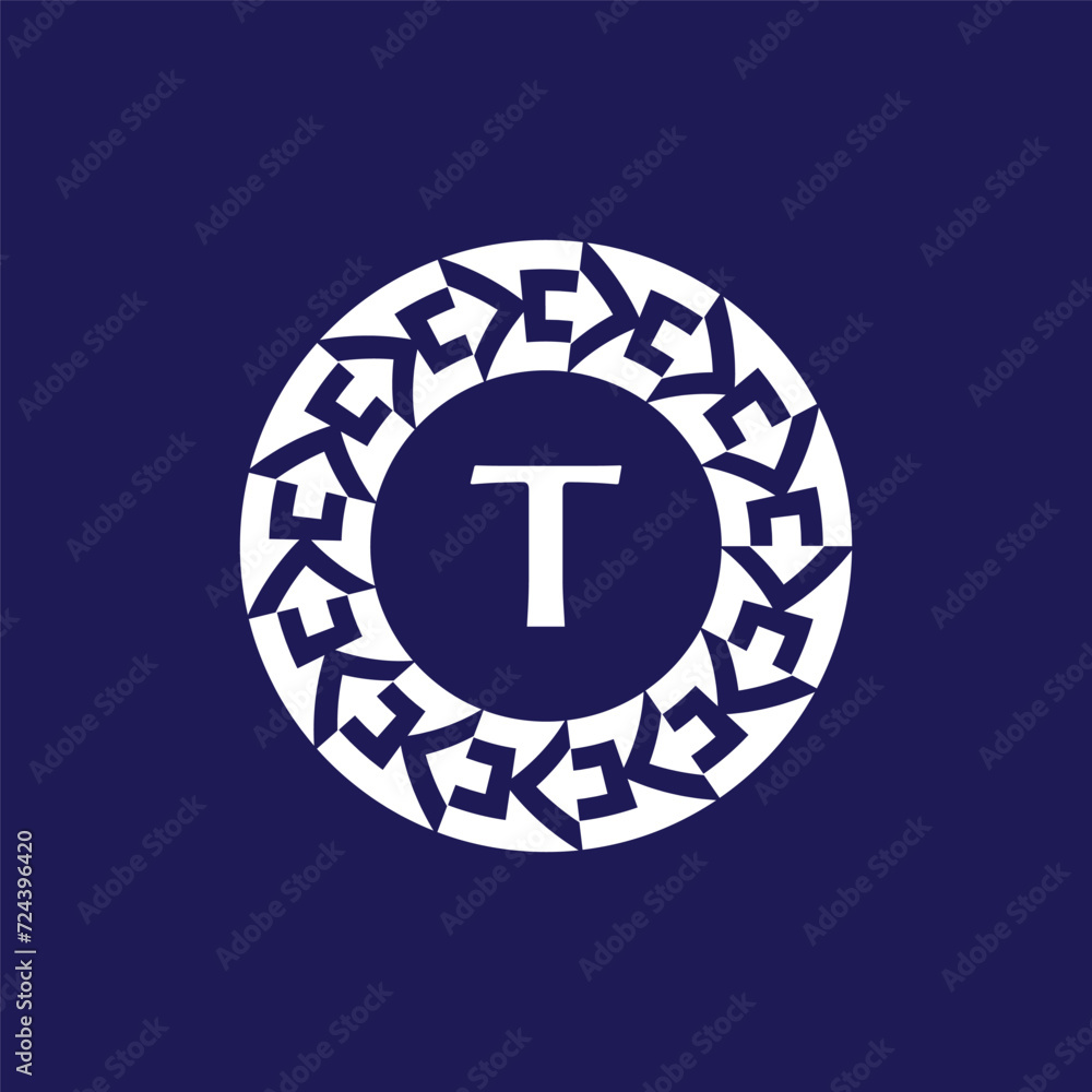 logo initials letter T. modern and elegant circle emblem. logo initials letter T. modern and elegant circle emblem.