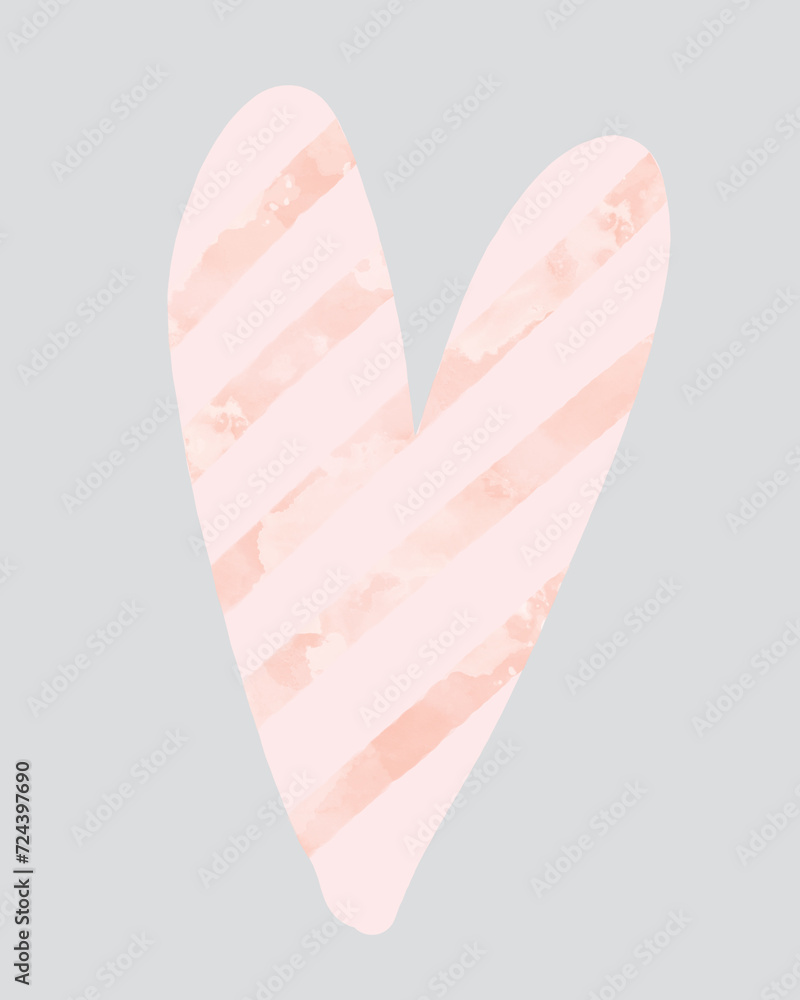 Luxury pink hearts abstract design. Digital illustration, hand drawn. Light pink hearts with pink splash on color background. Perfect for wedding card, valentine day greetings, lovely frame.