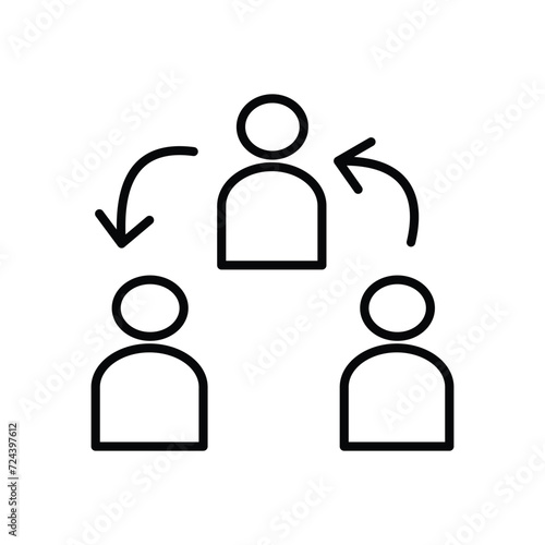 interaction icon with white background vector stock illustration