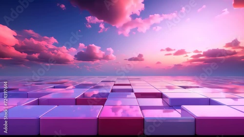 Beautiful pink clouds abstract background for product display. Generative ai.