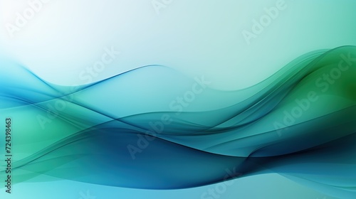 blue and green Abstract futuristic background  wave or smoke texture   generative ai  