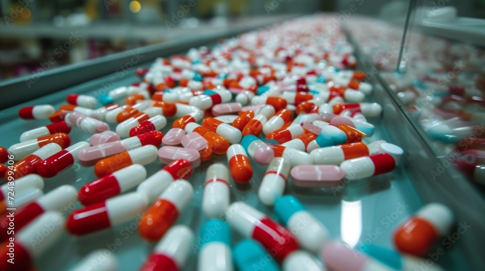 Tablets and capsules. Big Pharma illustration. Pharmaceutical industry Tablets and capsules. Big Pharma illustration. Pharmaceutical industry