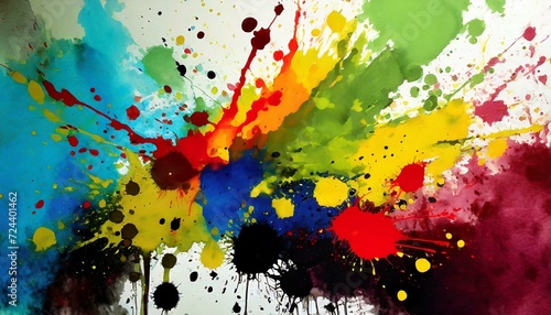 Chromatic Chaos: Abstract Dance of Paint Stains and Splashes