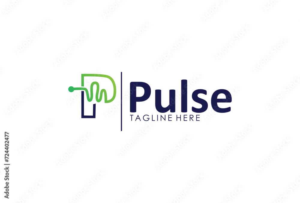 pulse icon logo template vector illustration design