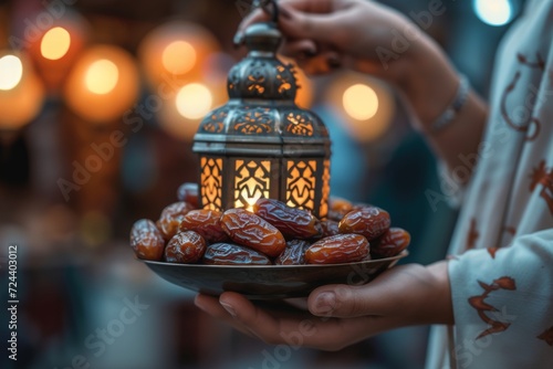 decorative bowl filled with glossy dates