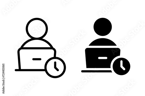 Home office icon vector set. Working hours symbol