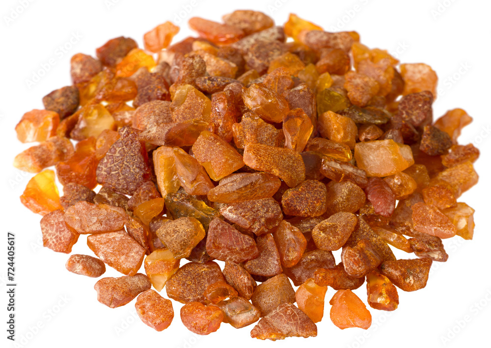 Crushed amber isolated on white background Crushed amber isolated on white background