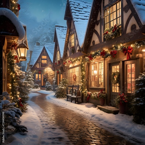 Christmas street in the old town of Rothenburg ob der Tauber