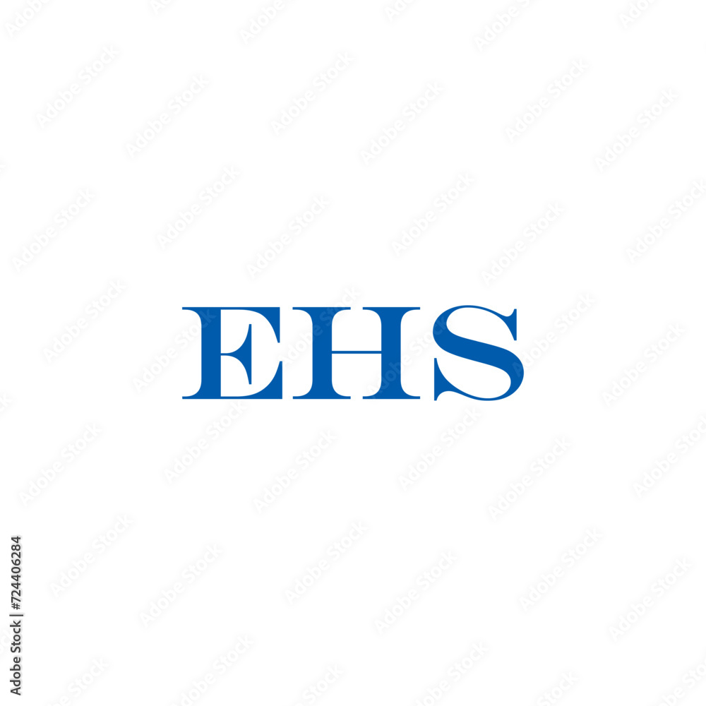 Fototapeta premium EHS logo. E H S design. WhitE H SHS letter. EHS, E H S letter logo SET design. Initial letter EHS linked circle uppercase monogram logo. E H S letter logo SET vector design. EHS letter logo design 