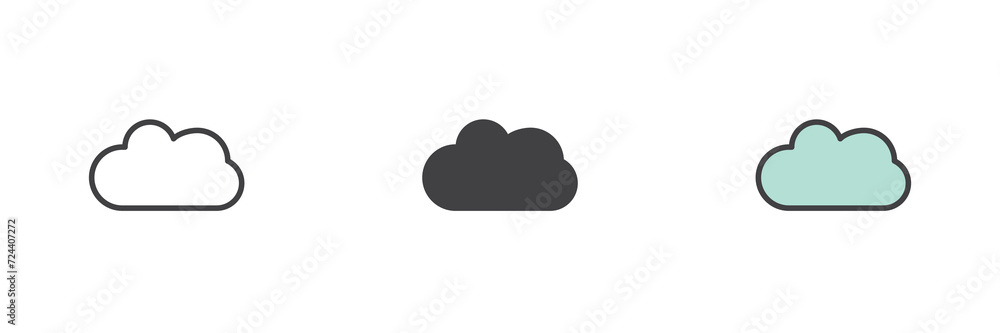 Cloud different style icon set Cloud different style icon set