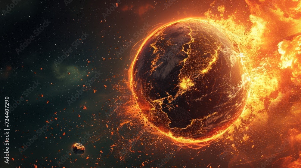 A Earth cracking and glowing with inner fire A Earth cracking and glowing with inner fire