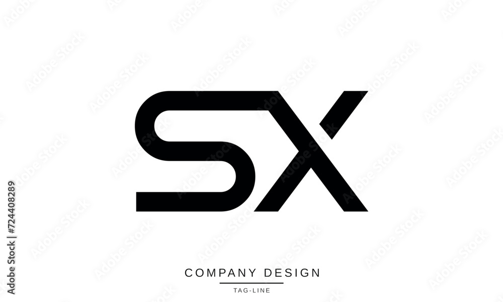 SX, XS, Abstract Letters Logo Monogram SX, XS, Abstract Letters Logo Monogram