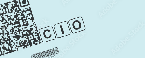 cio text on white background photo