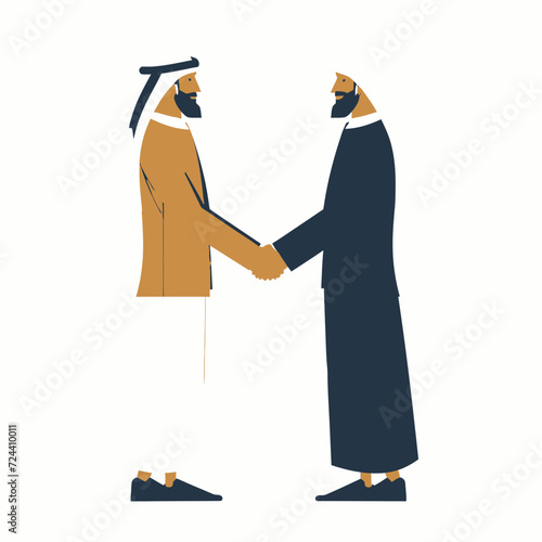 Arabic Bussinemans Handshake Cartoon