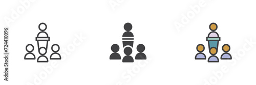 Meeting speech different style icon set