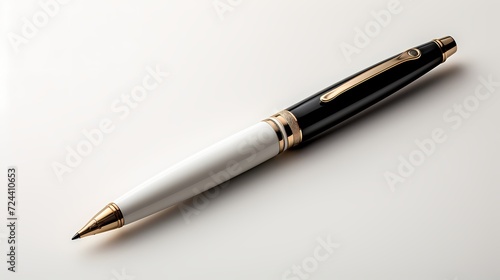 A sophisticated smart pen on a clean white mockup surface.