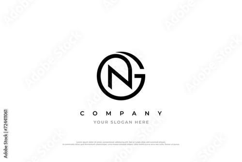 Initial Letter NG or GN Monogram Logo Design