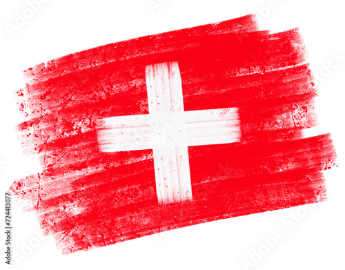 swiss flag with paint strokes