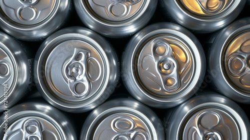 background aluminum cans of soda