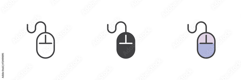 Computer mouse different style icon set Computer mouse different style icon set