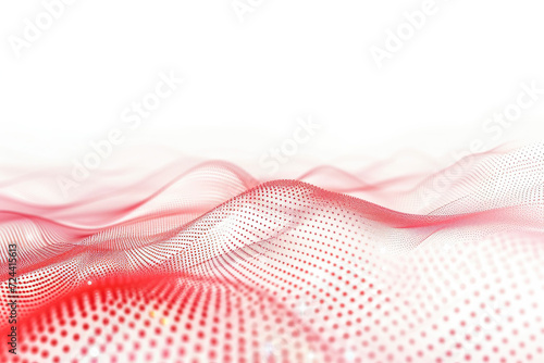 white red pastel background, digital waves colored dots