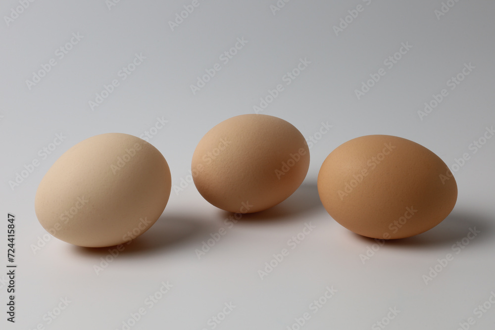 Chicken eggs on a white background Chicken eggs on a white background