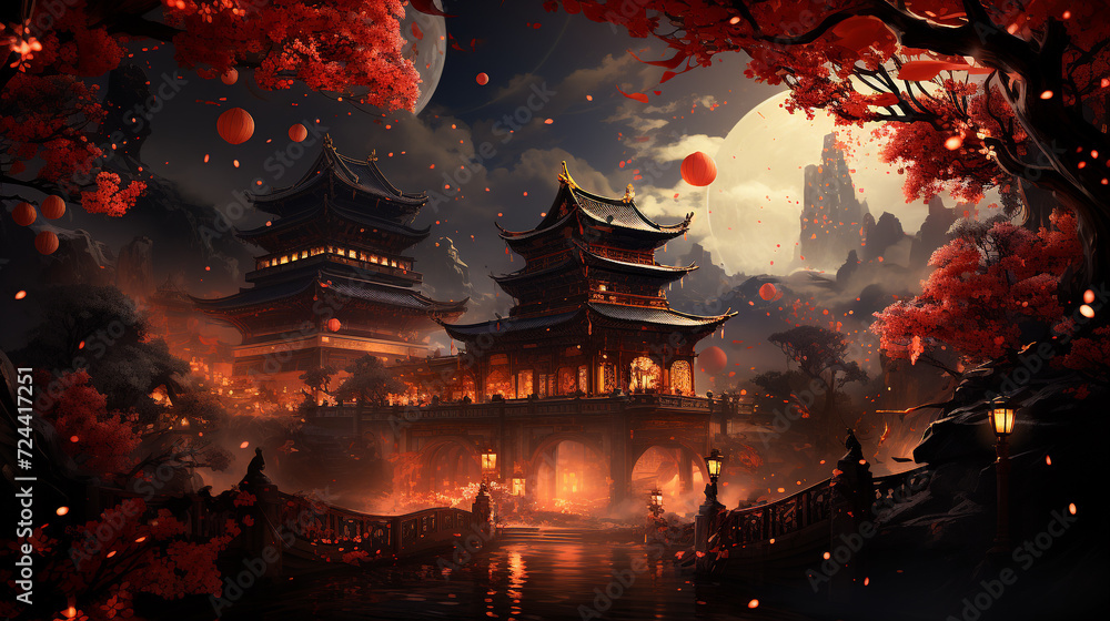 Chinese New Year party event background