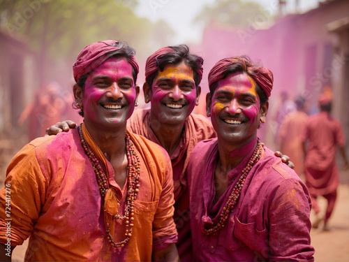 Unidentified people celebrate Holi festival