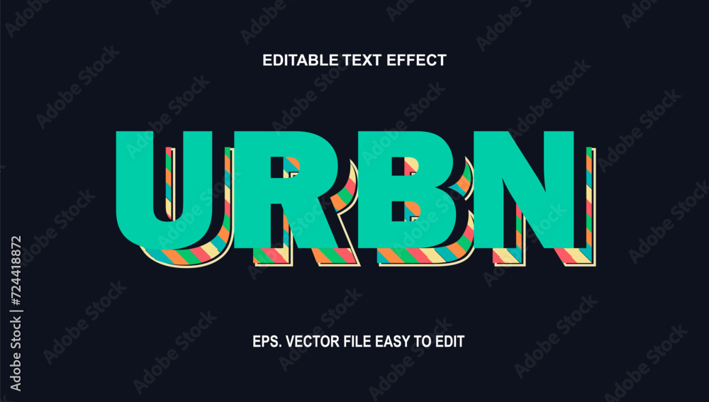 editable text effect urban