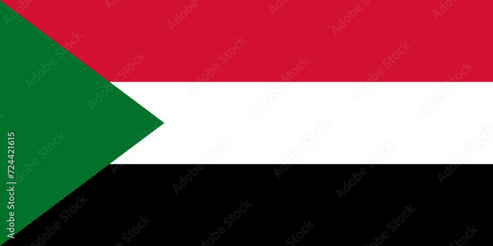 Close-up of national flag of African country of Sudan. Illustration made January 30th, 2024, Zurich, Switzerland. Close-up of national flag of African country of Sudan. Illustration made January 30th, 2024, Zurich, Switzerland.