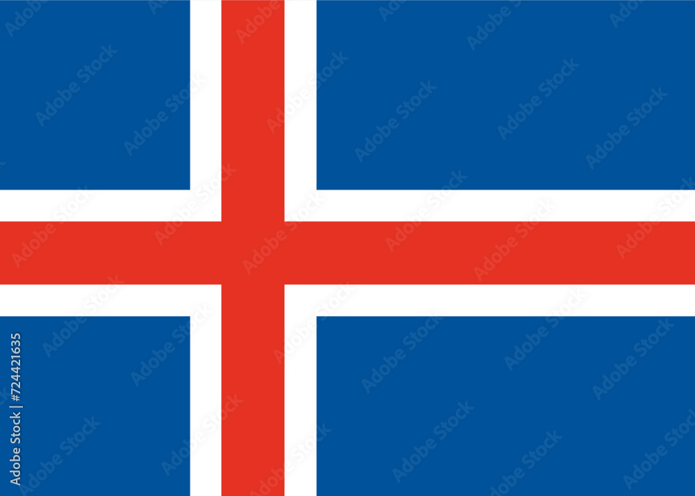 Close-up of blue red and white national flag of European country of Iceland. Illustration made January 30th, 2024, Zurich, Switzerland. Close-up of blue red and white national flag of European country of Iceland. Illustration made January 30th, 2024, Zurich, Switzerland.