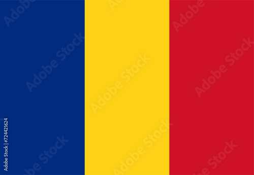 Close-up of blue yellow and red national flag of Eastern European country of Romania. Illustration made January 30th, 2024, Zurich, Switzerland. photo