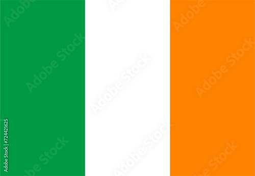 Close-up of green white and orange national flag of European country of Ireland. Illustration made January 30th, 2024, Zurich, Switzerland. photo