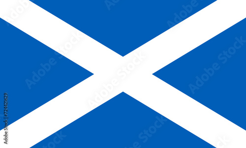 Close-up of national flag of European country Scotland. Illustration made January 30th, 2024, Zurich, Switzerland. photo
