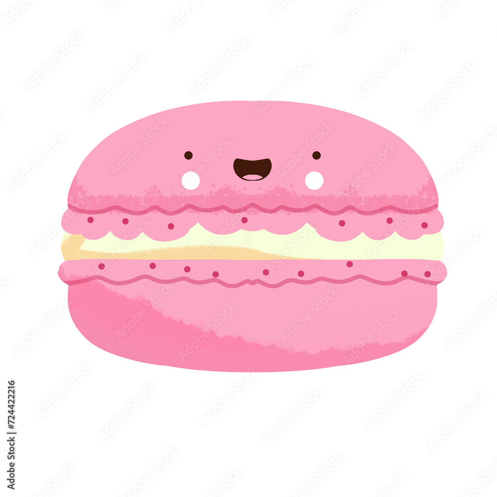 cute illustration of pink macaron cute illustration of pink macaron